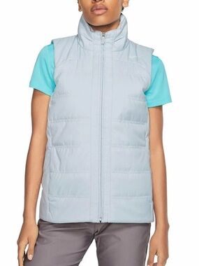 Nike Women's Repel Golf Vest. 
Pure platinum (or light blue). 
Size Large